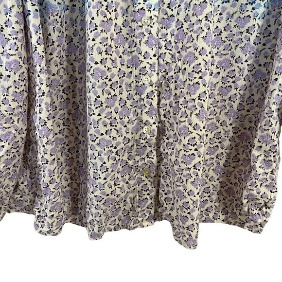Style & Co Rose Pattern Button Up Shirt Ombre Ruffled Collar NWT $49.50 - Picture 4 of 8